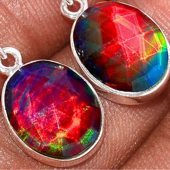 Aura Opal silver earrings - Picture 2 of 4